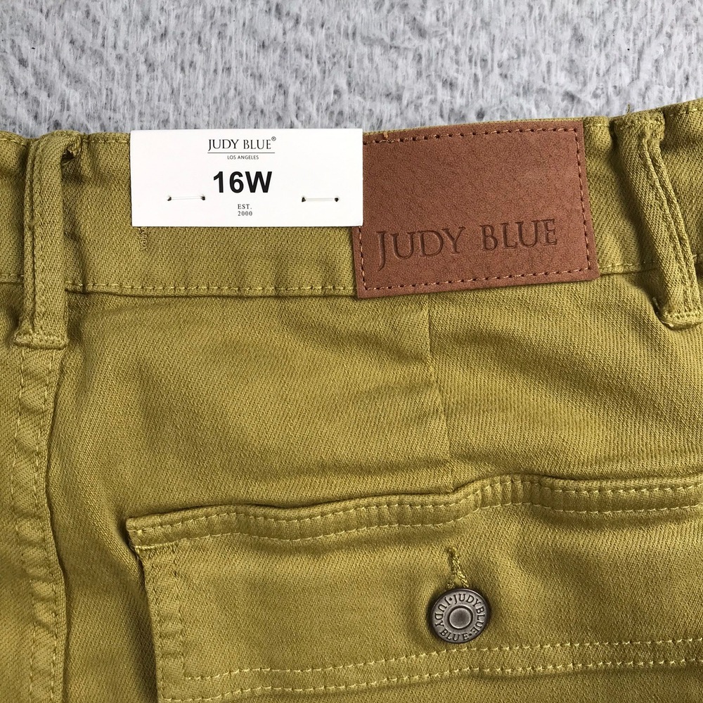 Judy Blue Cargo Pants Womens 16W Garment Dyed Matcha Green High Waist Jeans NEW - Picture 14 of 15